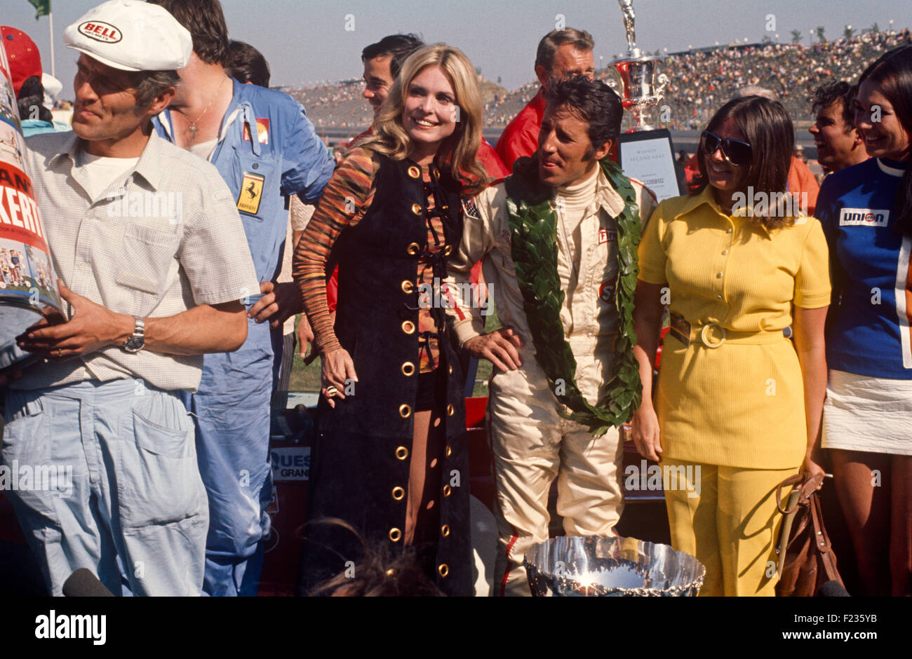 Borsari and Andretti at the Questor GP Ontario 28 March 1971 Stock Photo