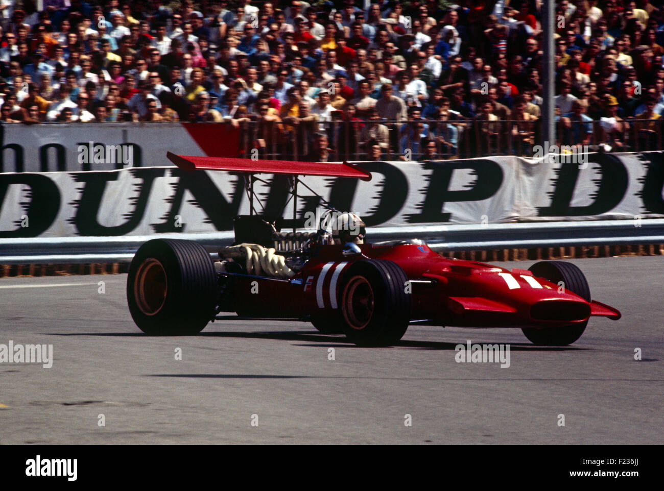 11 Chris Amon Ferrari 312 at the Gasworks Hairpin Monaco GP 1969 Stock Photo