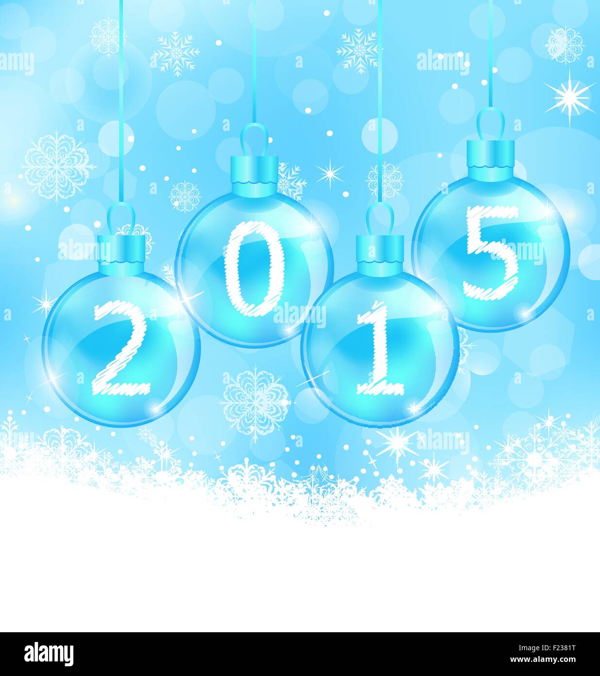 Winter snowflakes background with glass balls Stock Vector Image & Art ...
