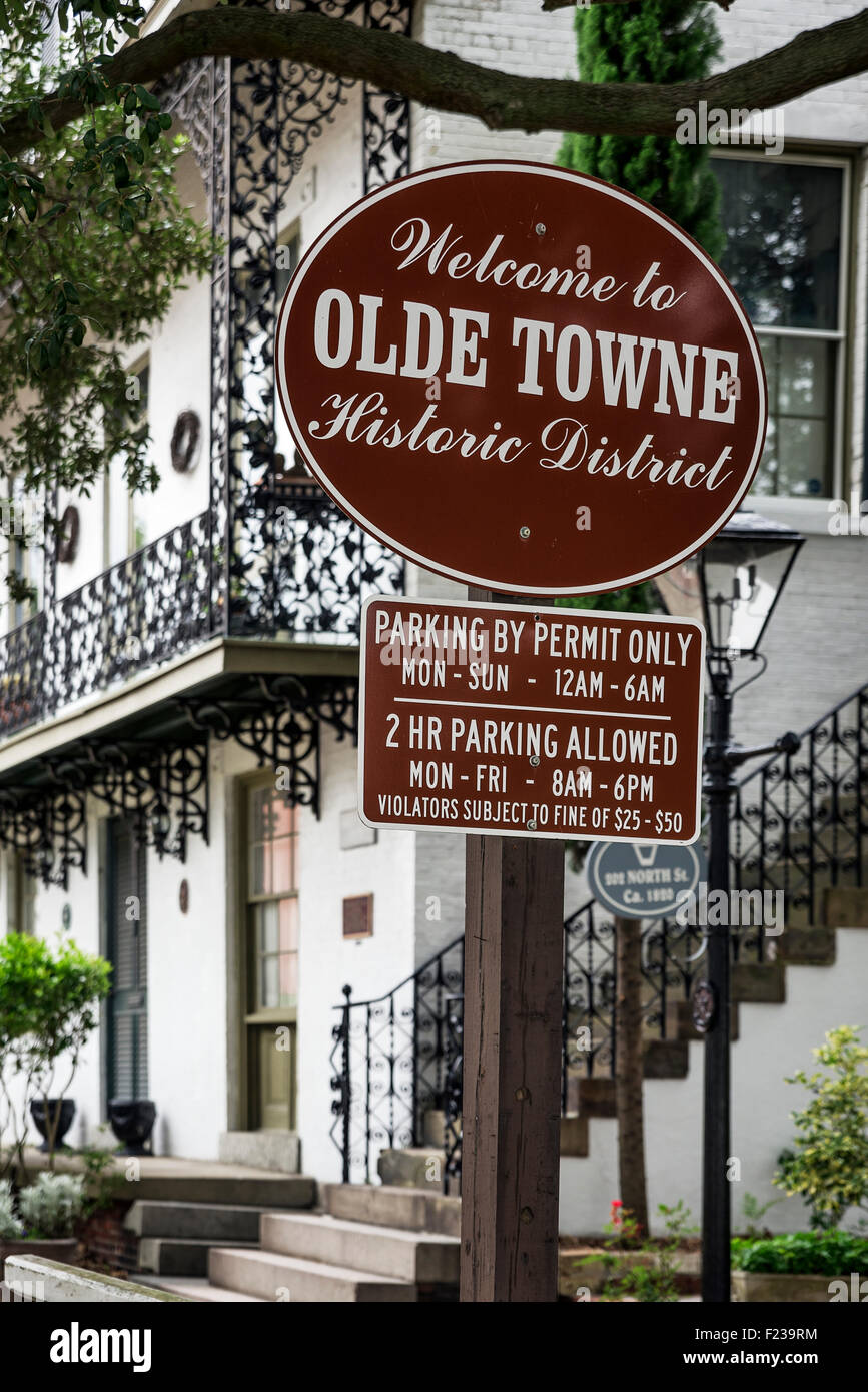 Old town historic district, Portsmouth, Virginia, USA Stock Photo