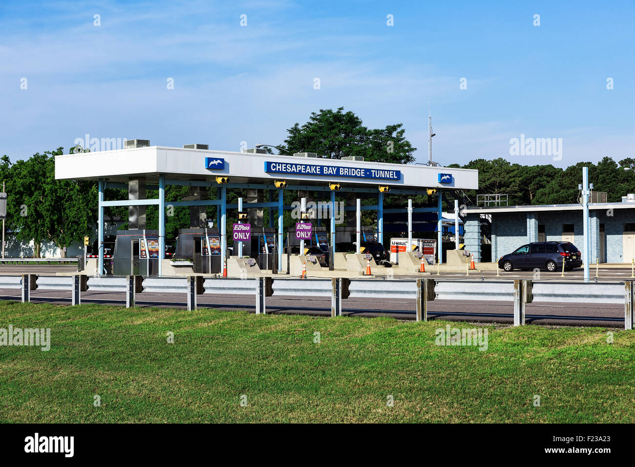 Chesapeake Bay Bridge Tunnel toll booth, Cape Charles, Virginia, USA