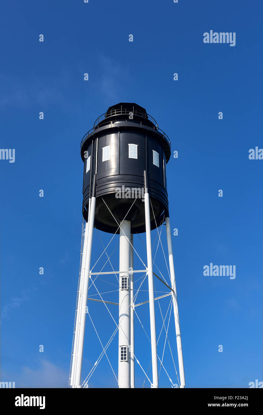 Cape Charles water tower built to look like old Cape Charles Lighthouse, Virginia, USA Stock Photo