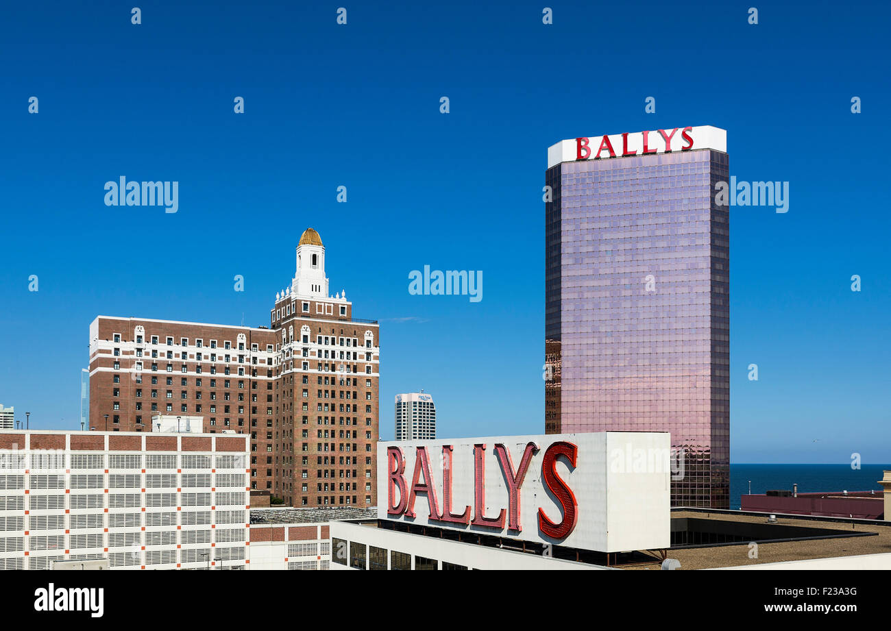 Casinos overlooking the Atlantic Ocean, Atlantic City, New Jersey, USA Stock Photo
