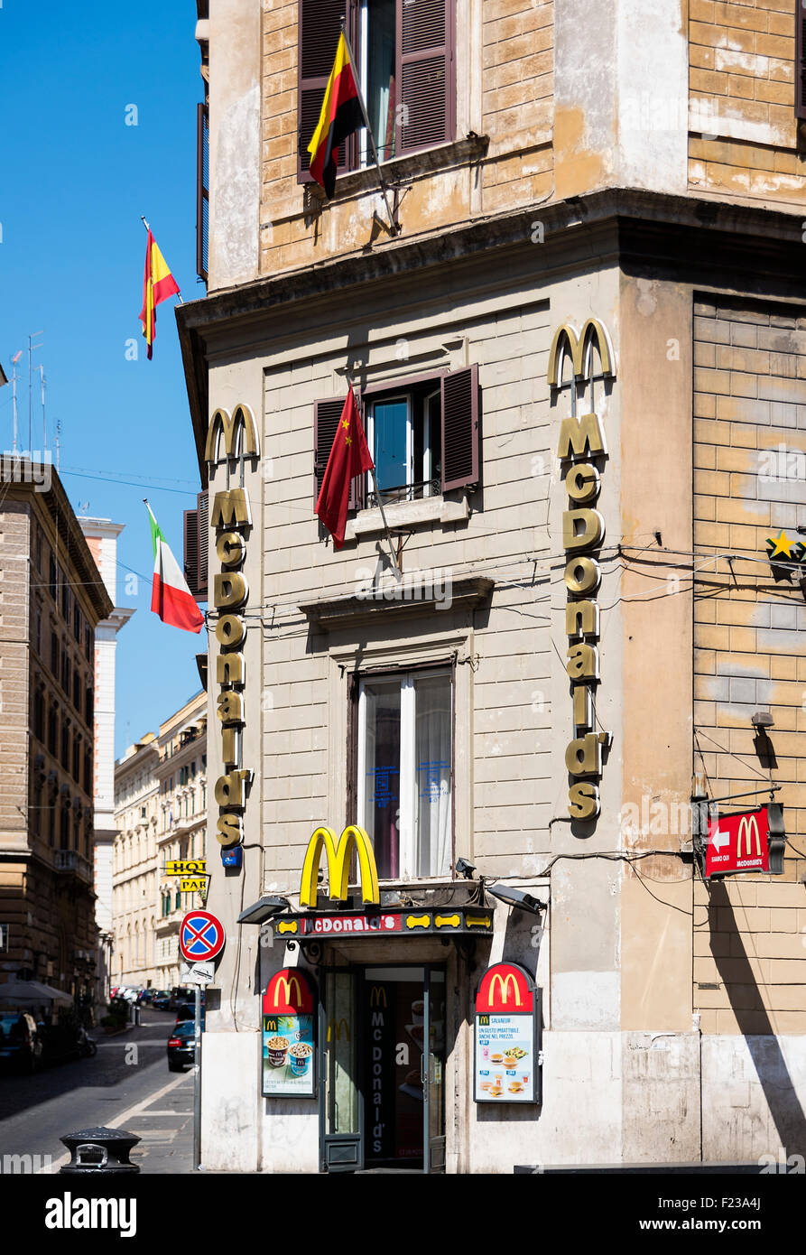 McDonald's fast food restaurant, Rome, Italy, Europe Stock Photo