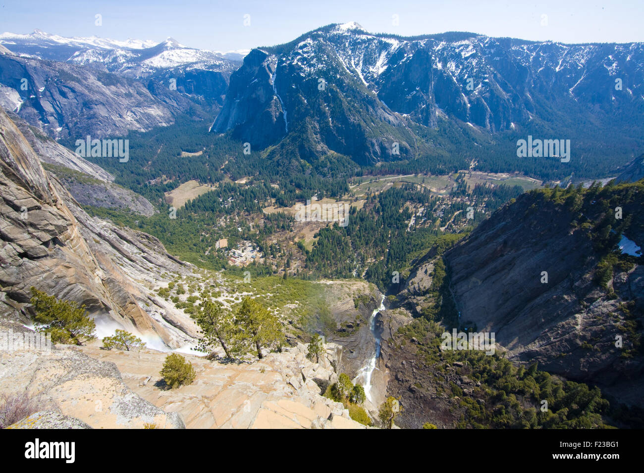 Aerial view of a valley, Yosemite Falls, Yosemite Valley, Yosemite National Park, California