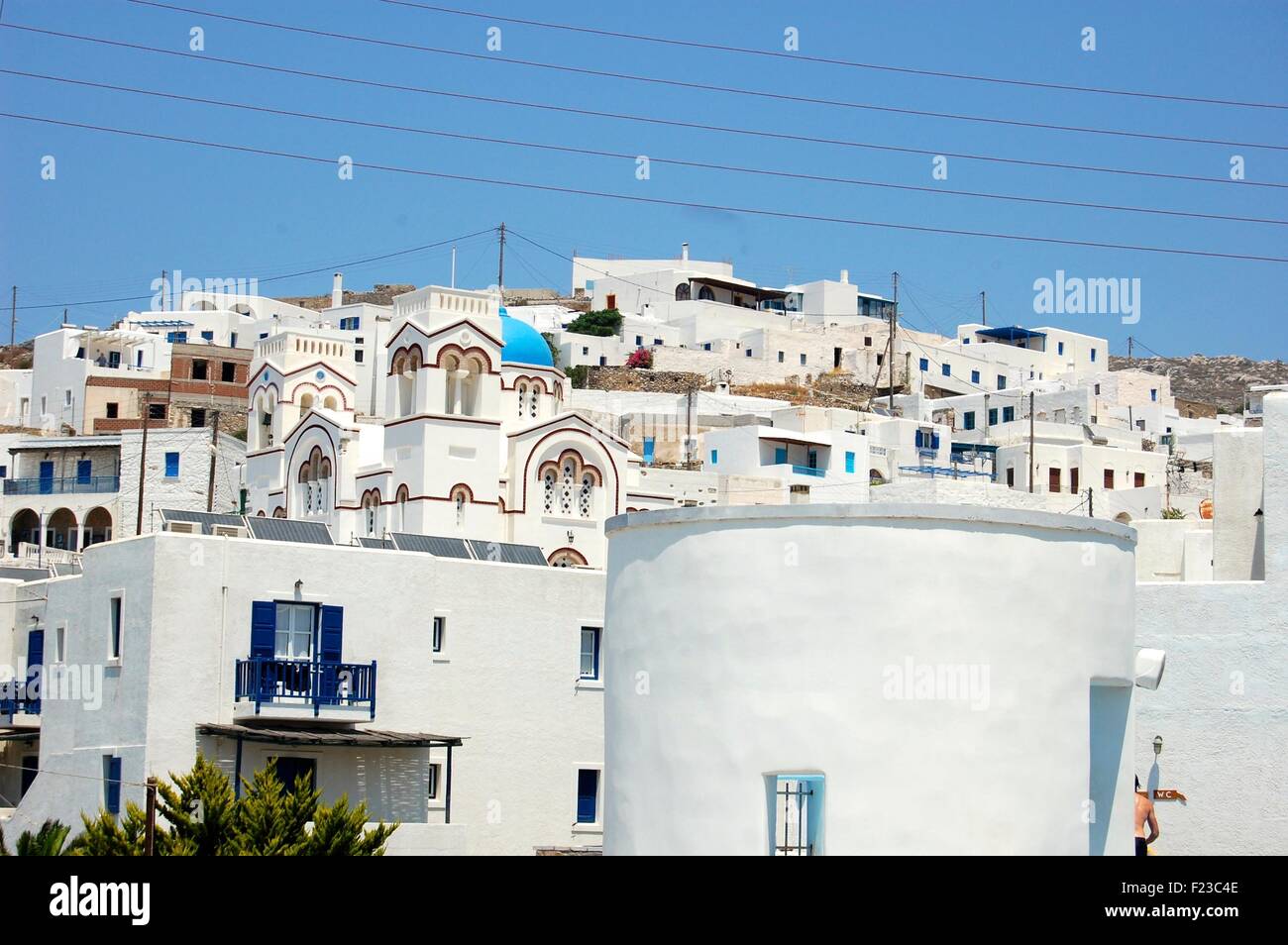 white buildings and houses in Aegali, Greece Stock Photo Alamy