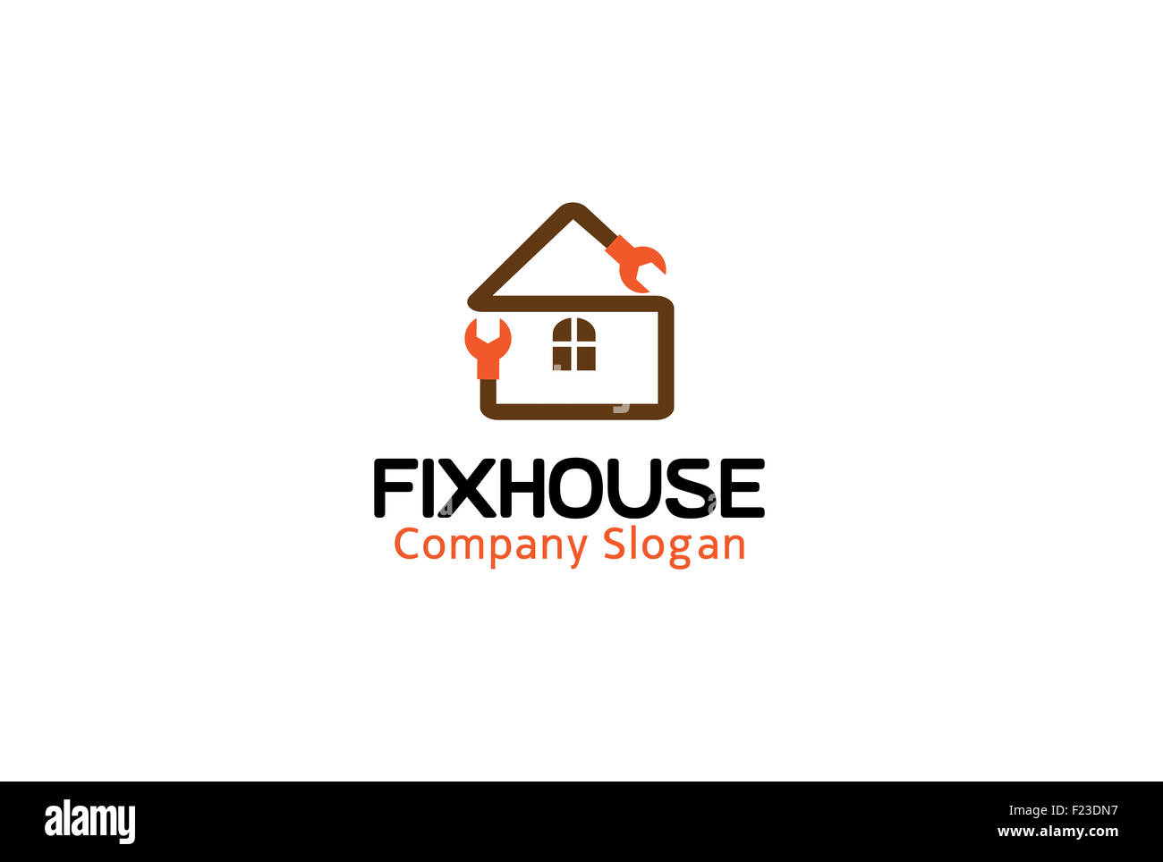 Fix House Wrench Design Illustration Stock Photo
