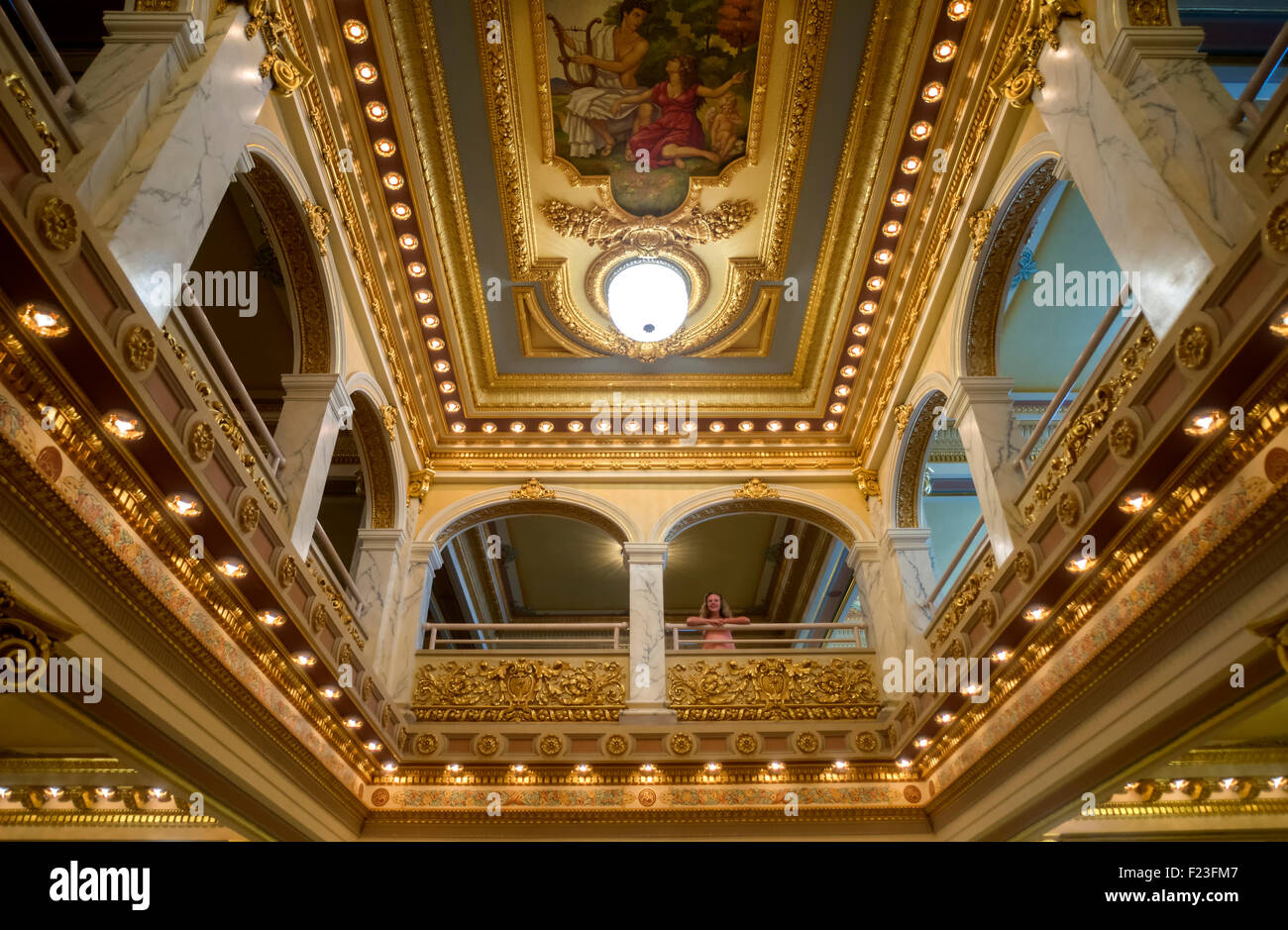 Decorated 24K gold leafed ceiling inside the historic National Landmark