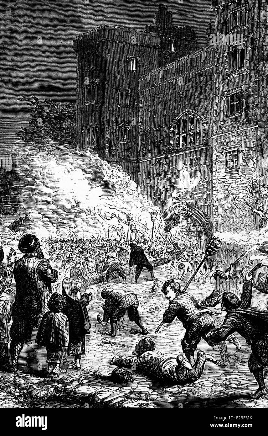 In April 1640, revolutionary feeling was increasing in the country and amid rumours that Parliament would be dissolved. Archbishop Of Canterbury William Laud was held partially responsible and Lambeth Palace was attacked the following month by London Apprentices. Stock Photo