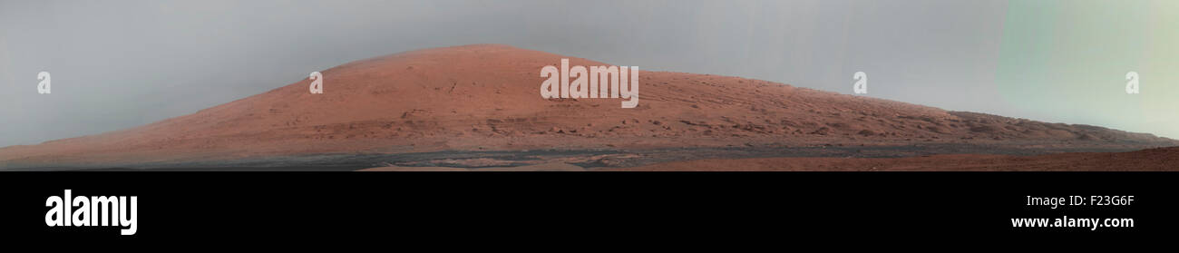Martian landscape. Mount Sharp Panorama. Curiosity Rover 2013. Credit ...
