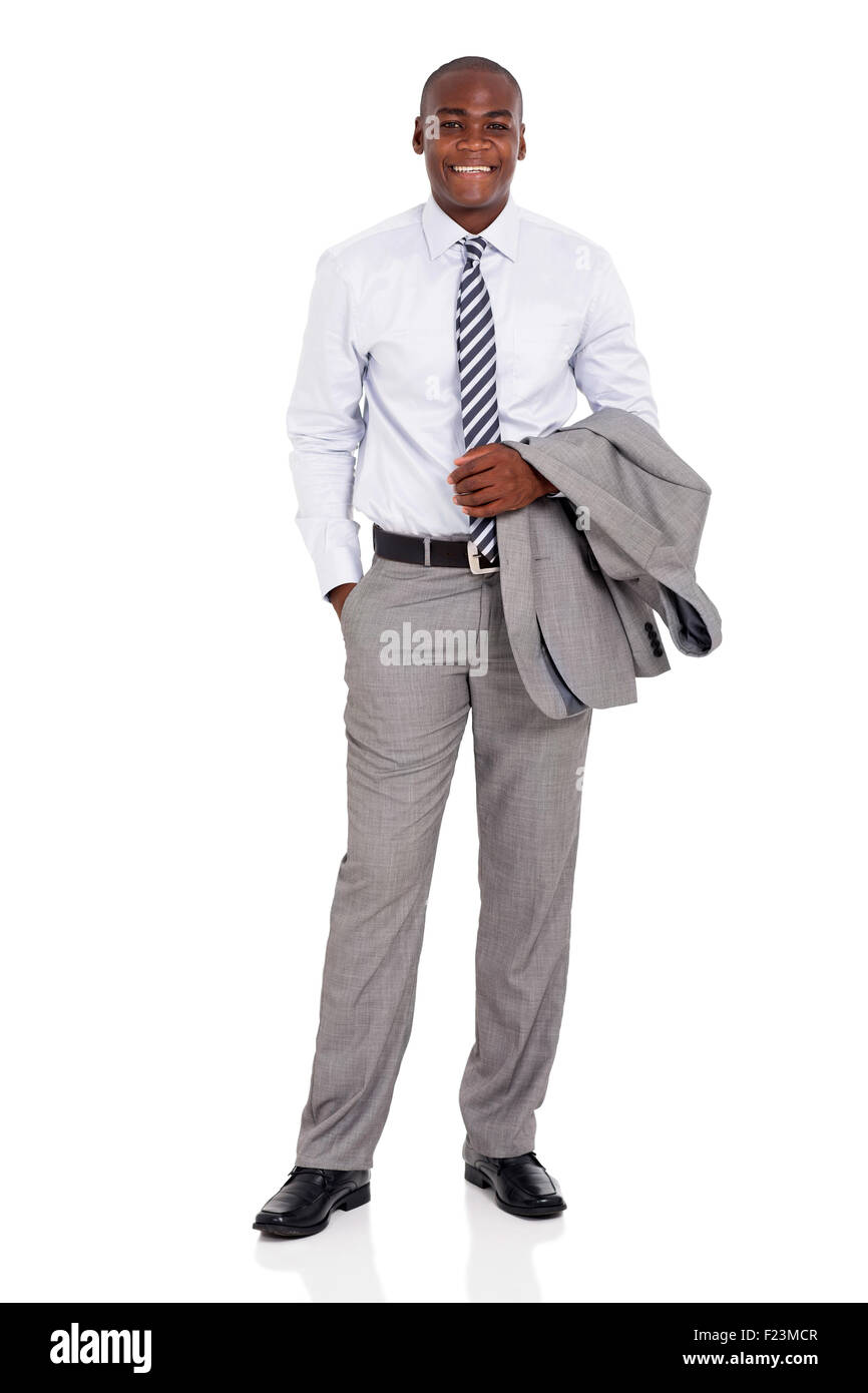 successful young afro American business executive isolated on white background Stock Photo