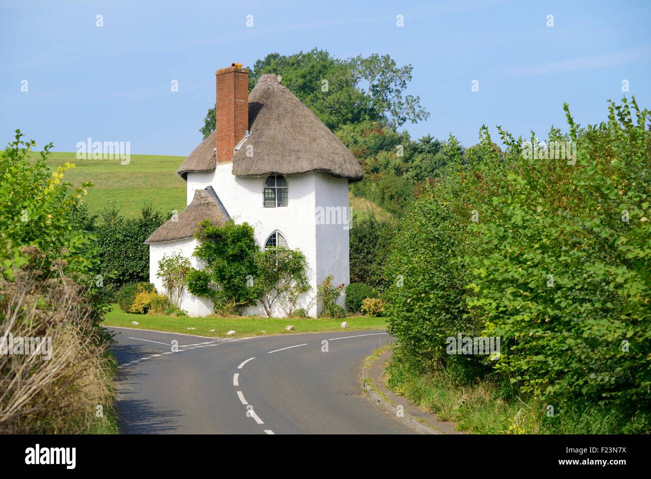 Stanton Drew, Somerset England. The 18th C Old Toll House also known as the Round House on B3130 turnpike road Stock Photo
