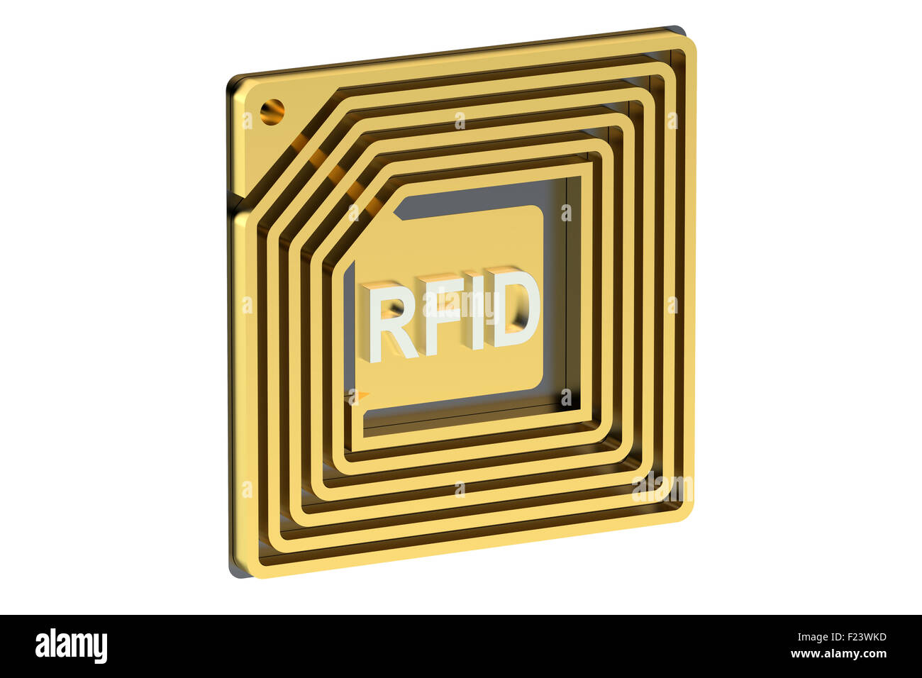 RFID tag isolated on white background Stock Photo