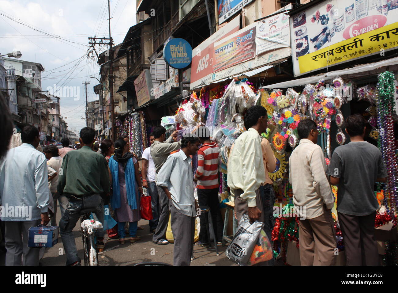 Busy Indian Market Stock Photo