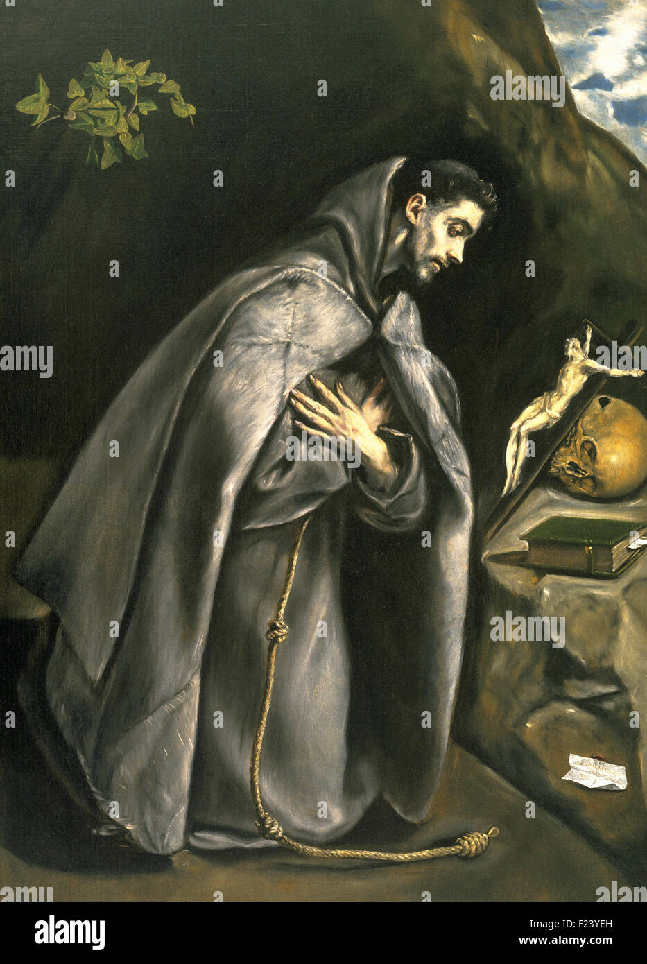 El Greco - Saint Francis Venerating the Crucifix Stock Photo - Alamy