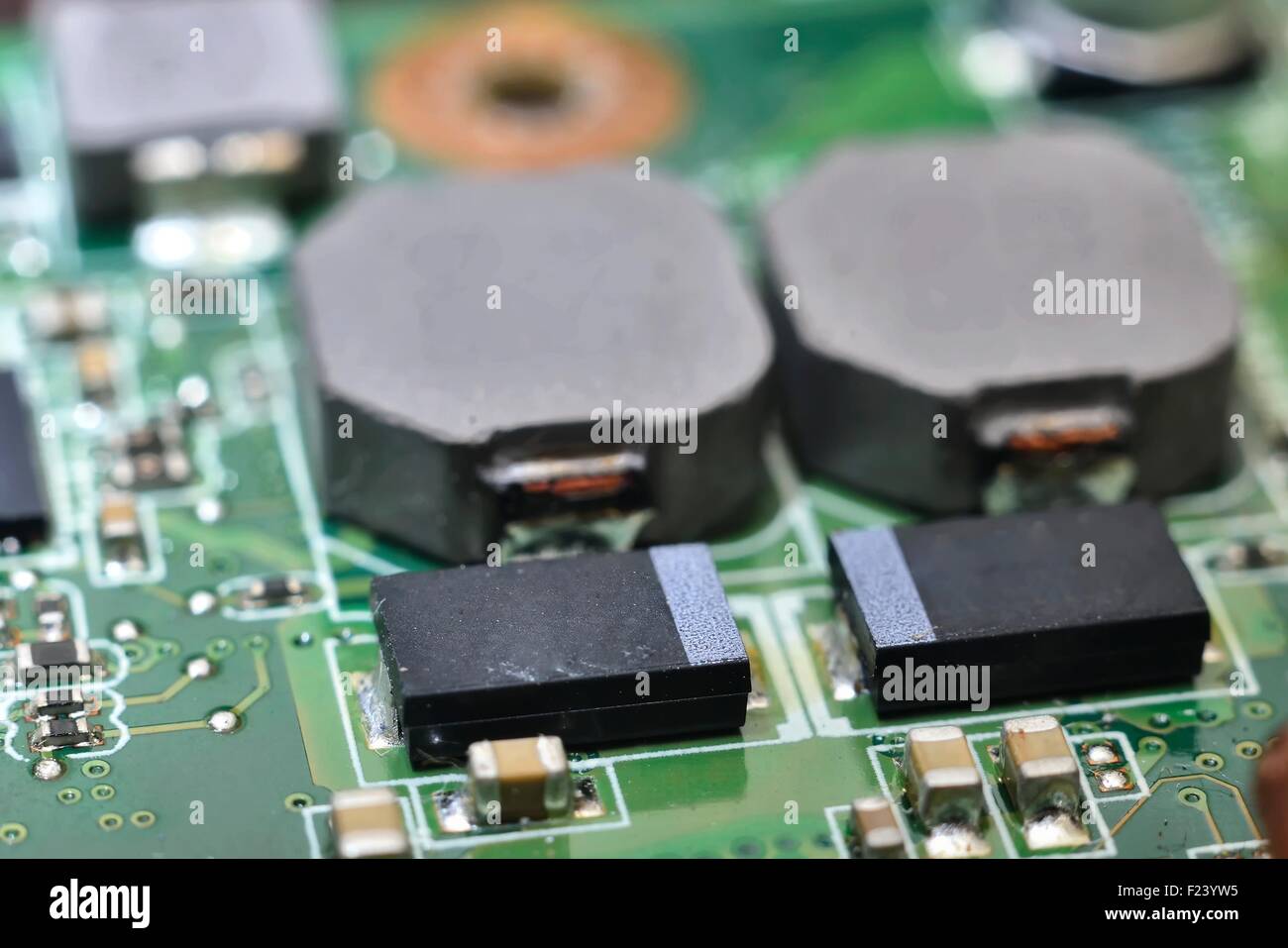 circuit board (integrated circuits, diodes, transistors, vacuum tubes) Stock Photo