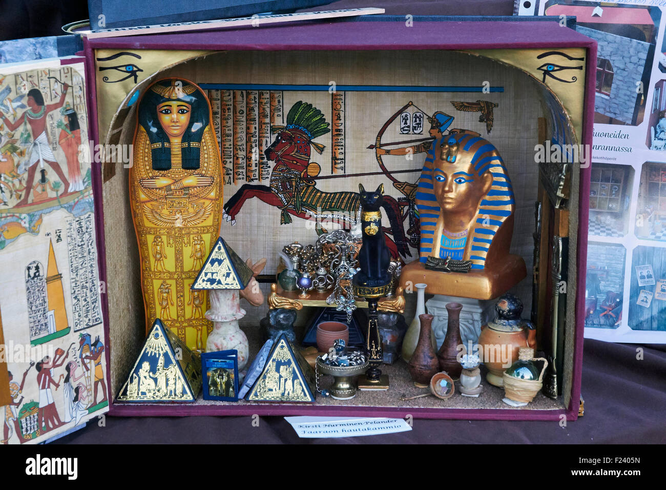 Pharao´s tomb miniature diorama Stock Photo