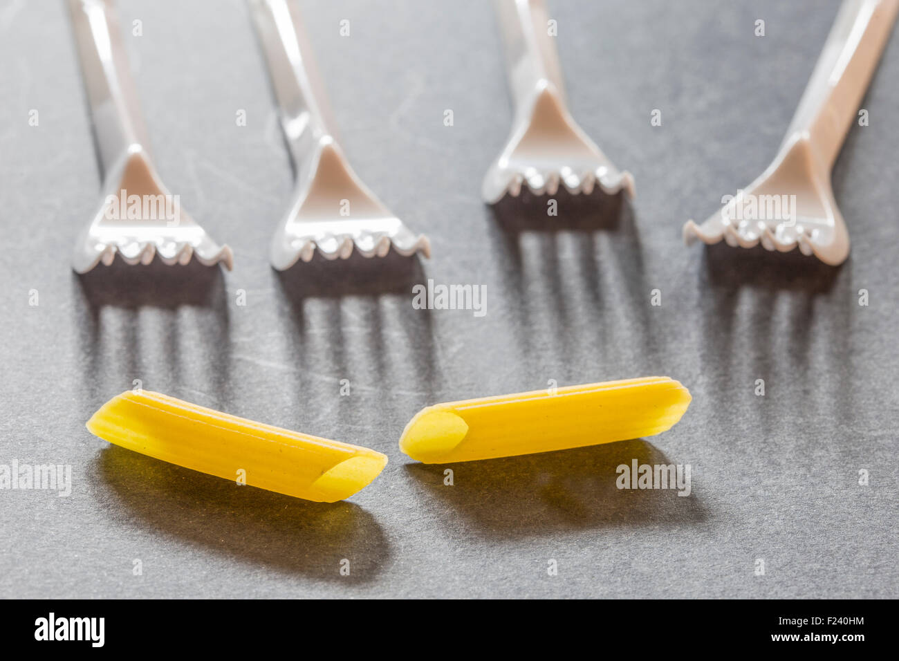 pasta and forks Stock Photo Alamy