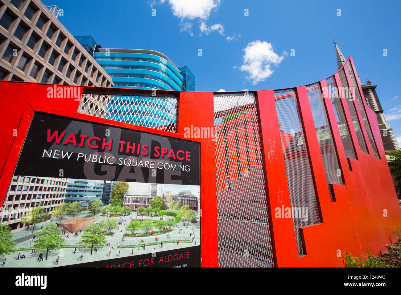 A news square being developed in aldgate, london, UK Stock Photo Alamy