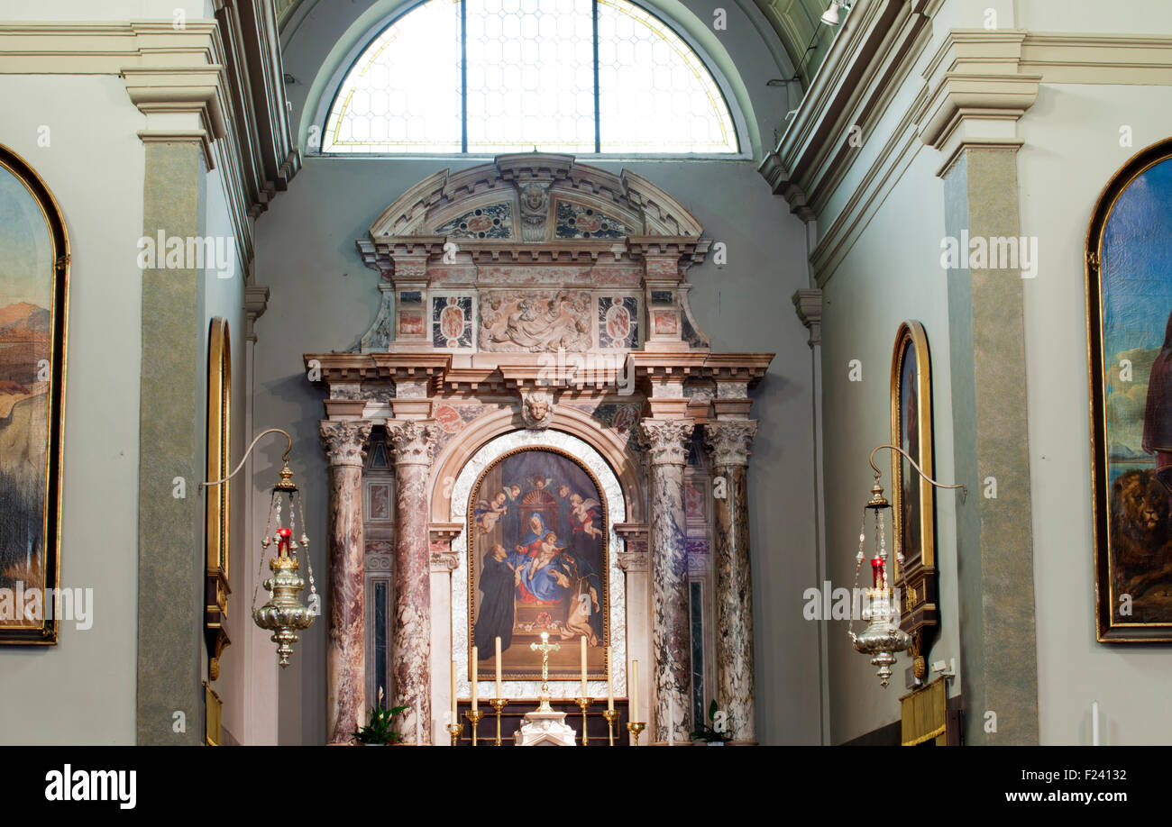 Interior of the Beata Vergine del Rosario Church in Trieste Stock Photo