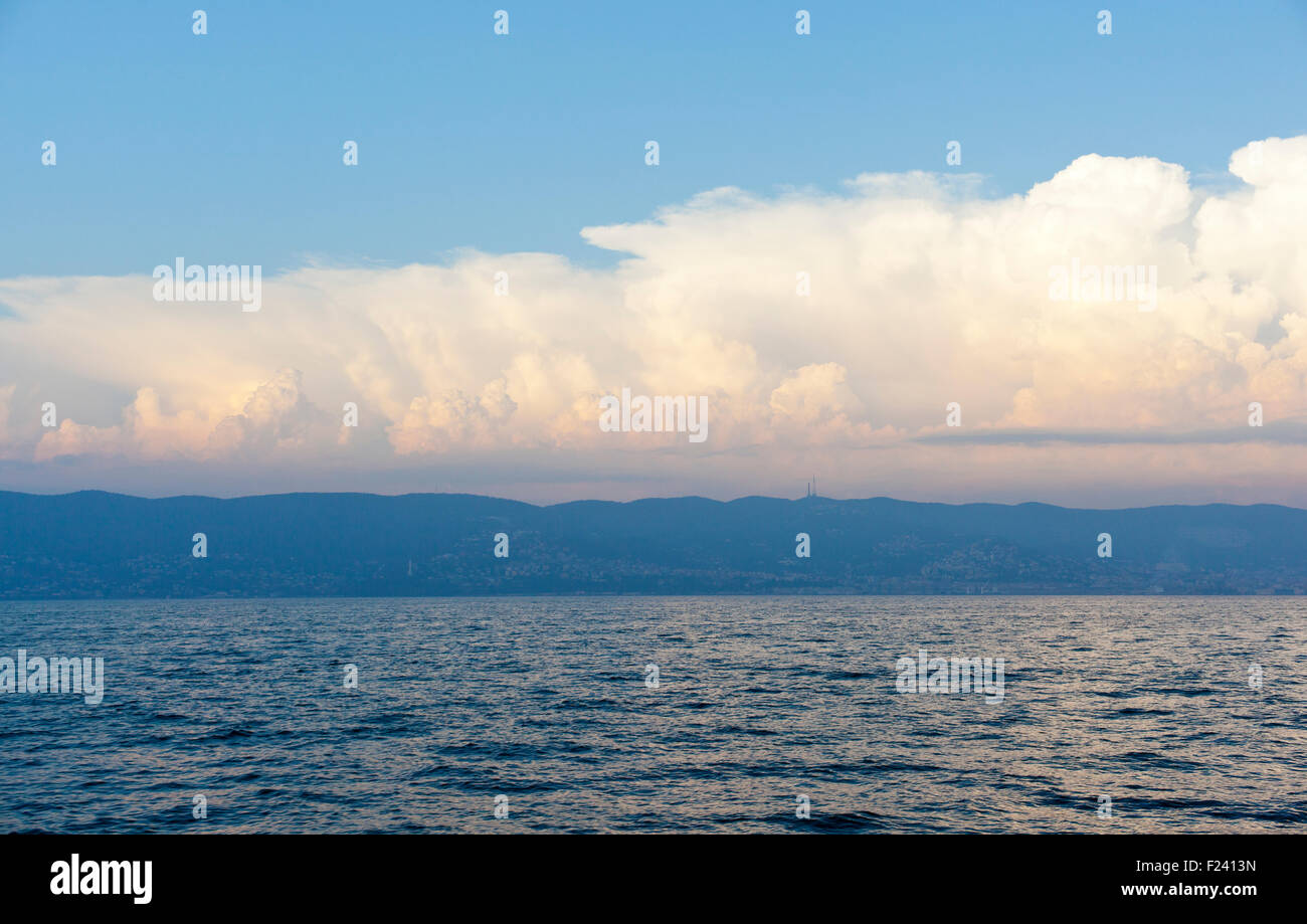 Cloudy sky on the sea at sunset Stock Photo - Alamy