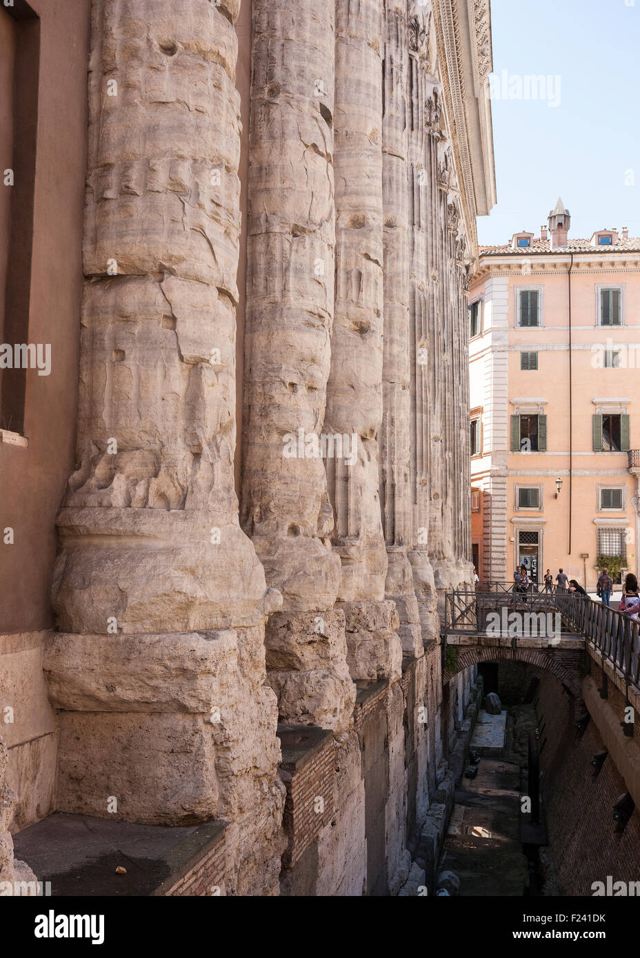 Pillars of Temple of Hadrian Rome Italy Stock Photo Alamy