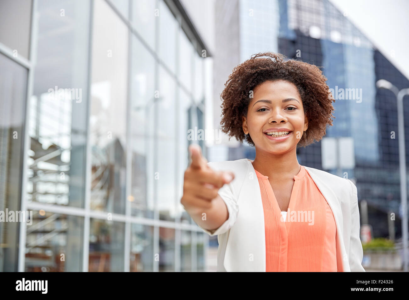happy young african american businesswoman in city Stock Photo - Alamy
