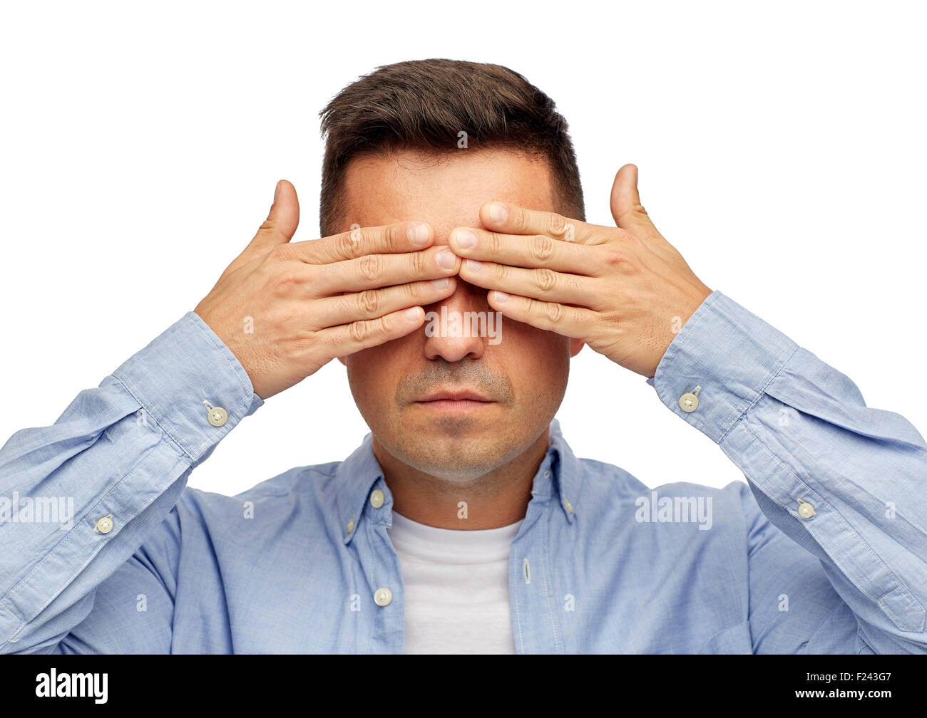 Covering eye with hand hires stock photography and images Alamy