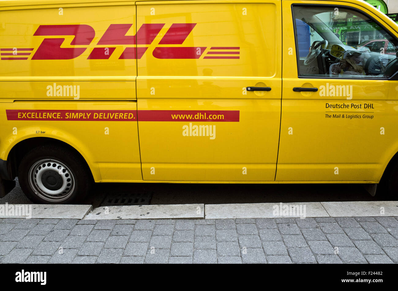 DHL delivery van Stock Photo