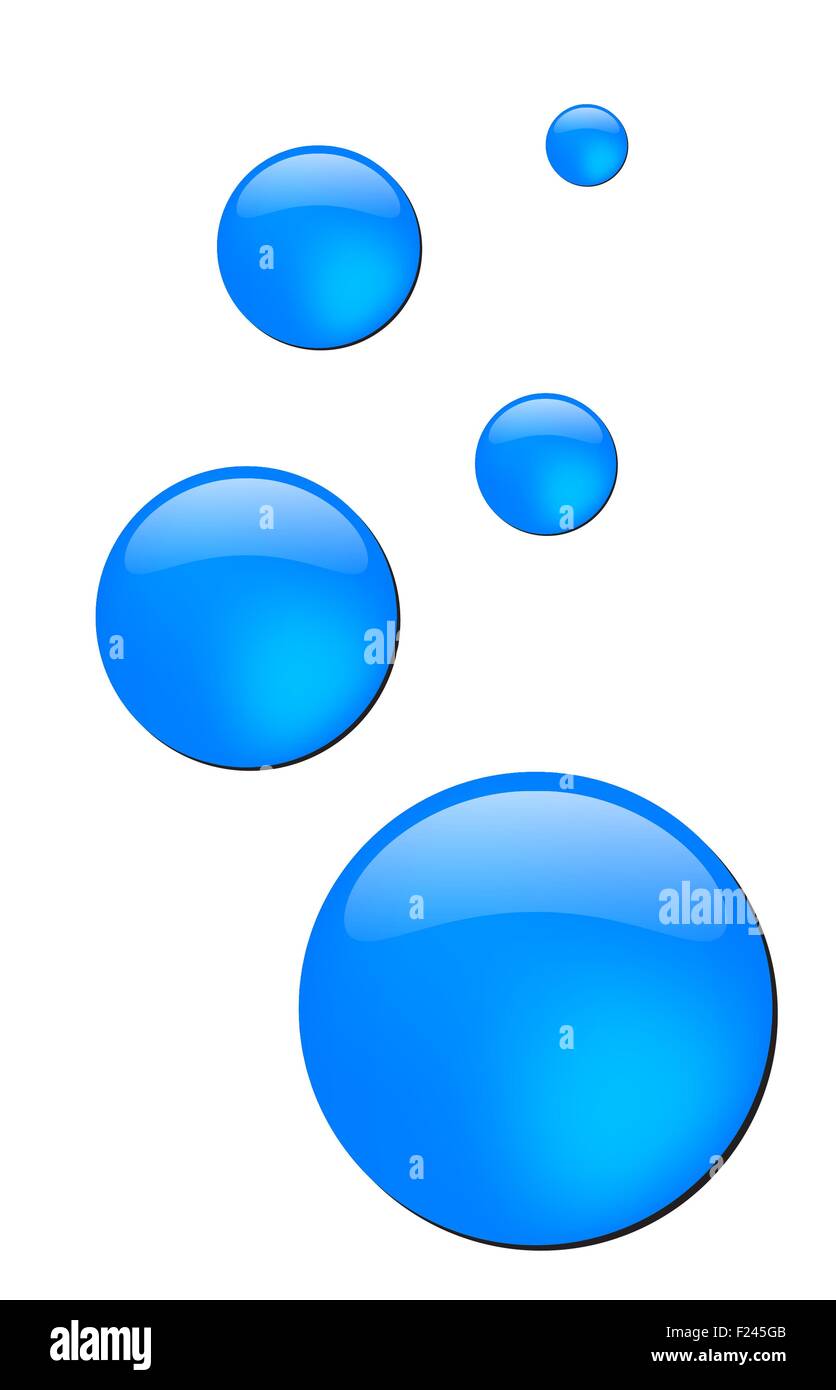 Blue vector water drops isolated on white background Stock Photo - Alamy
