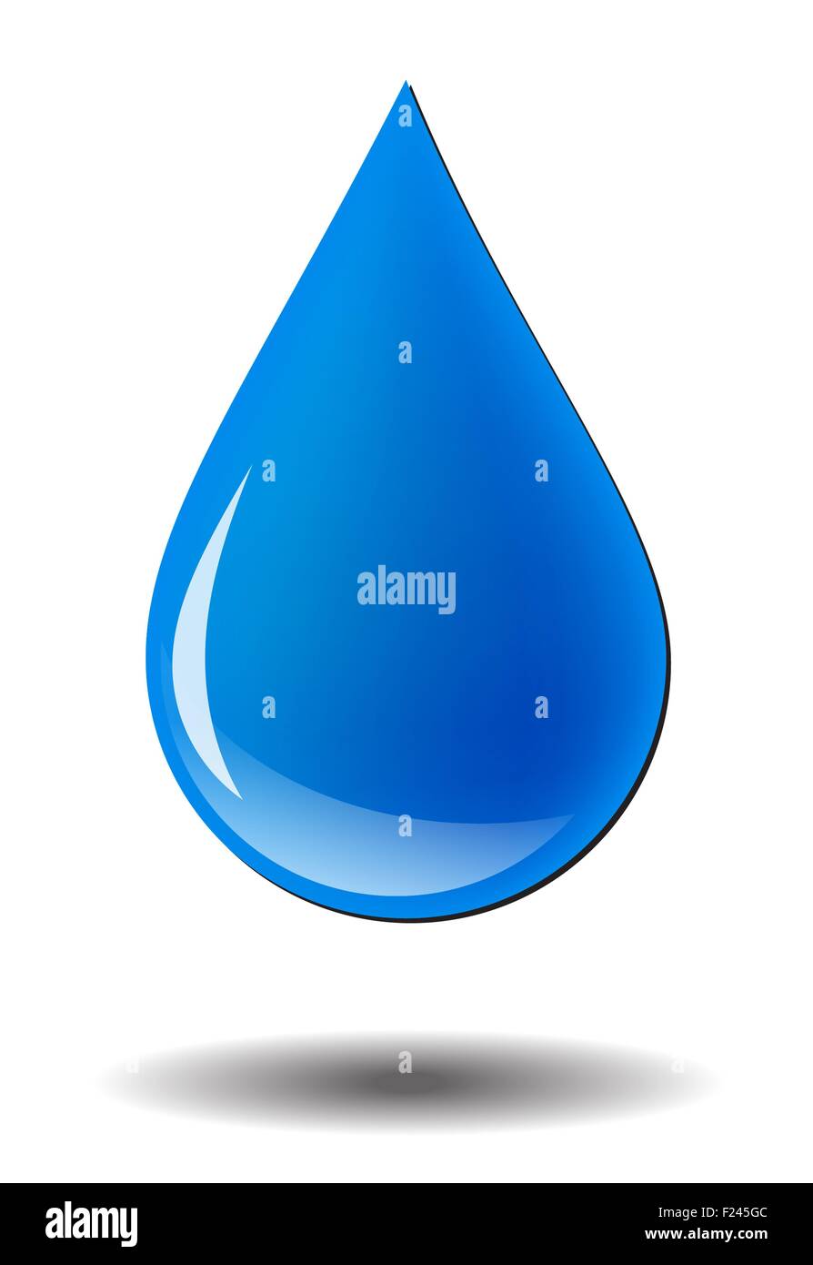 Blue realistic vector water drop isolated on white background Stock ...