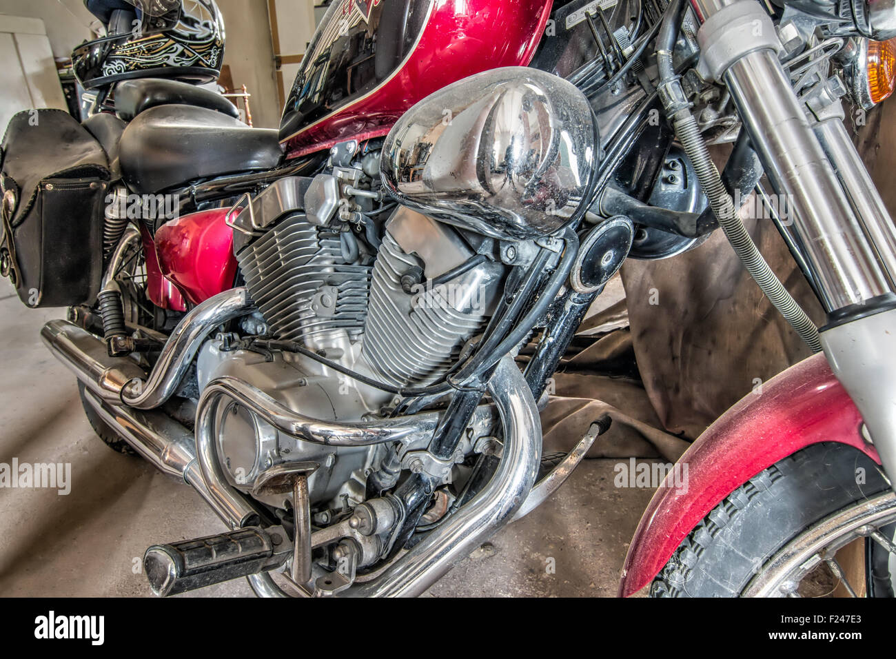 Engine of motorcycle - motorbike Stock Photo