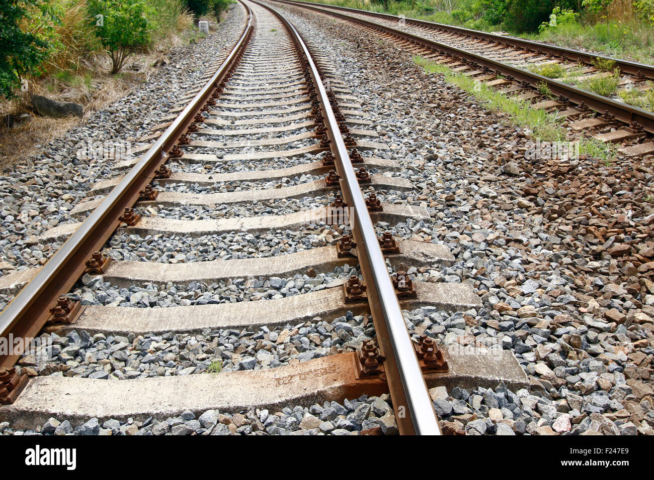 rails - line - transportation Stock Photo