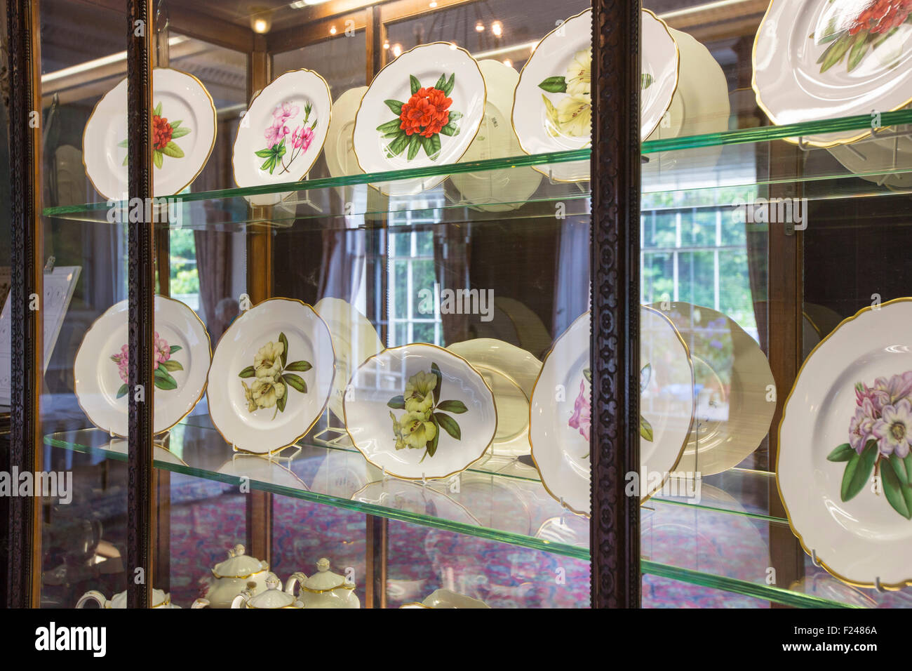Part of the Copeland China collection in Trelissick house near Falmouth, Cornwall, UK. Stock Photo
