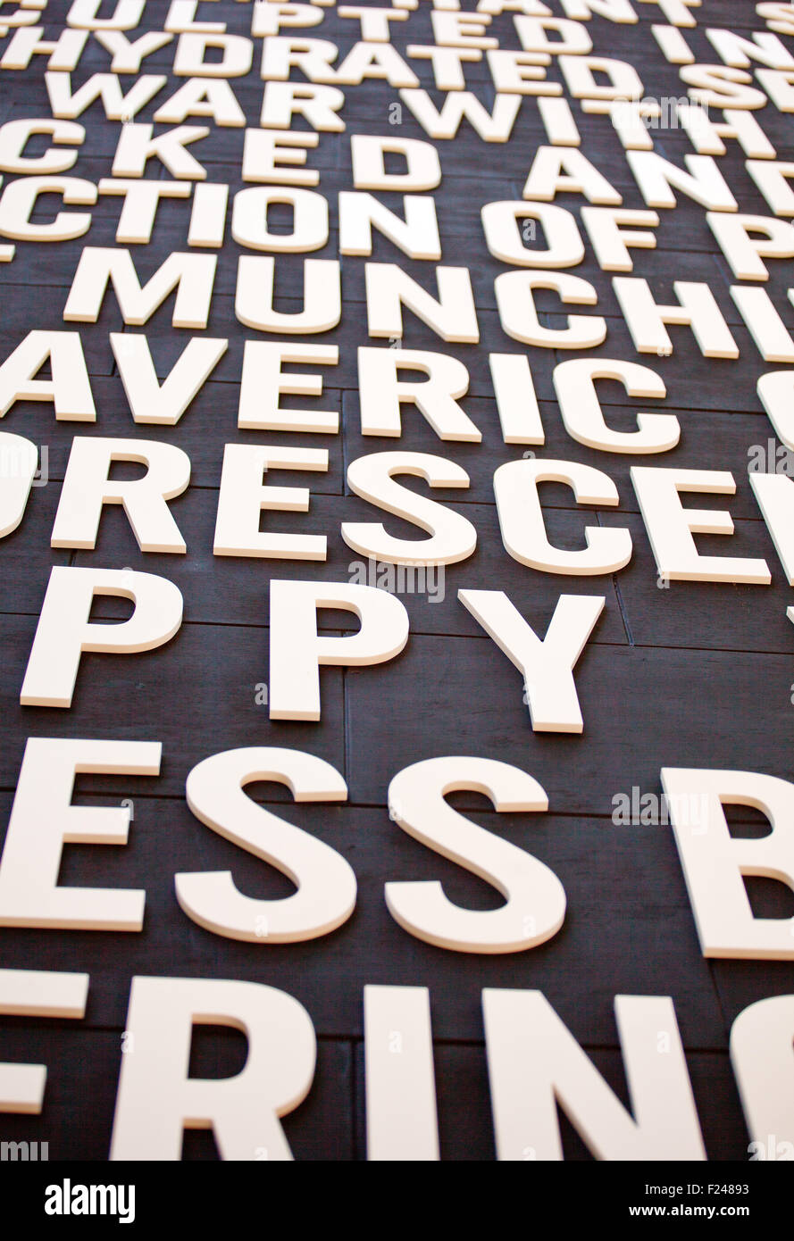 White letters on a black backgrounds Stock Photo - Alamy