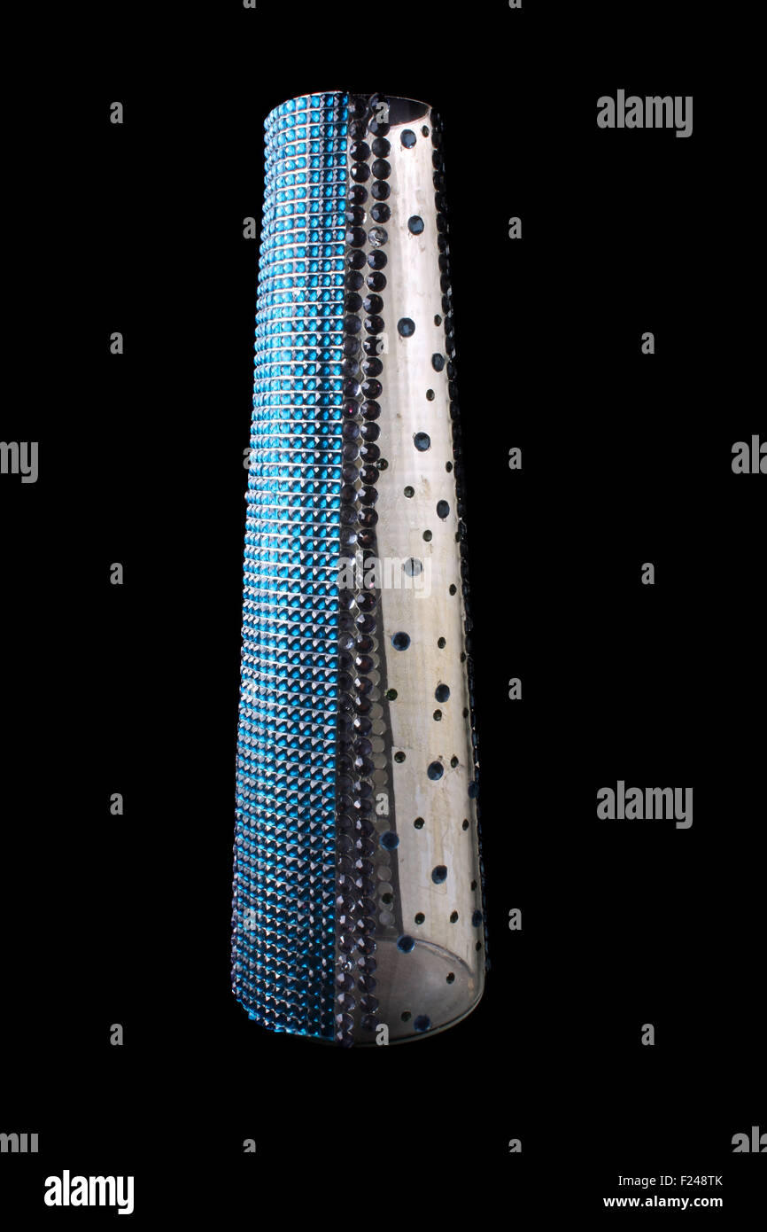 An Ethnic Flower Vase With A Beautiful Design Of Blue And Silver