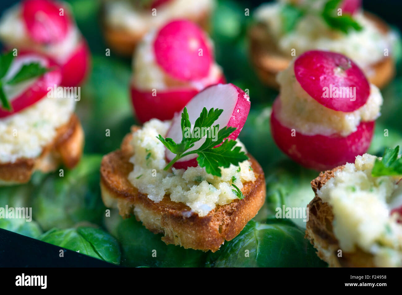Canapes, small finger food suitable for parties Stock Photo Alamy