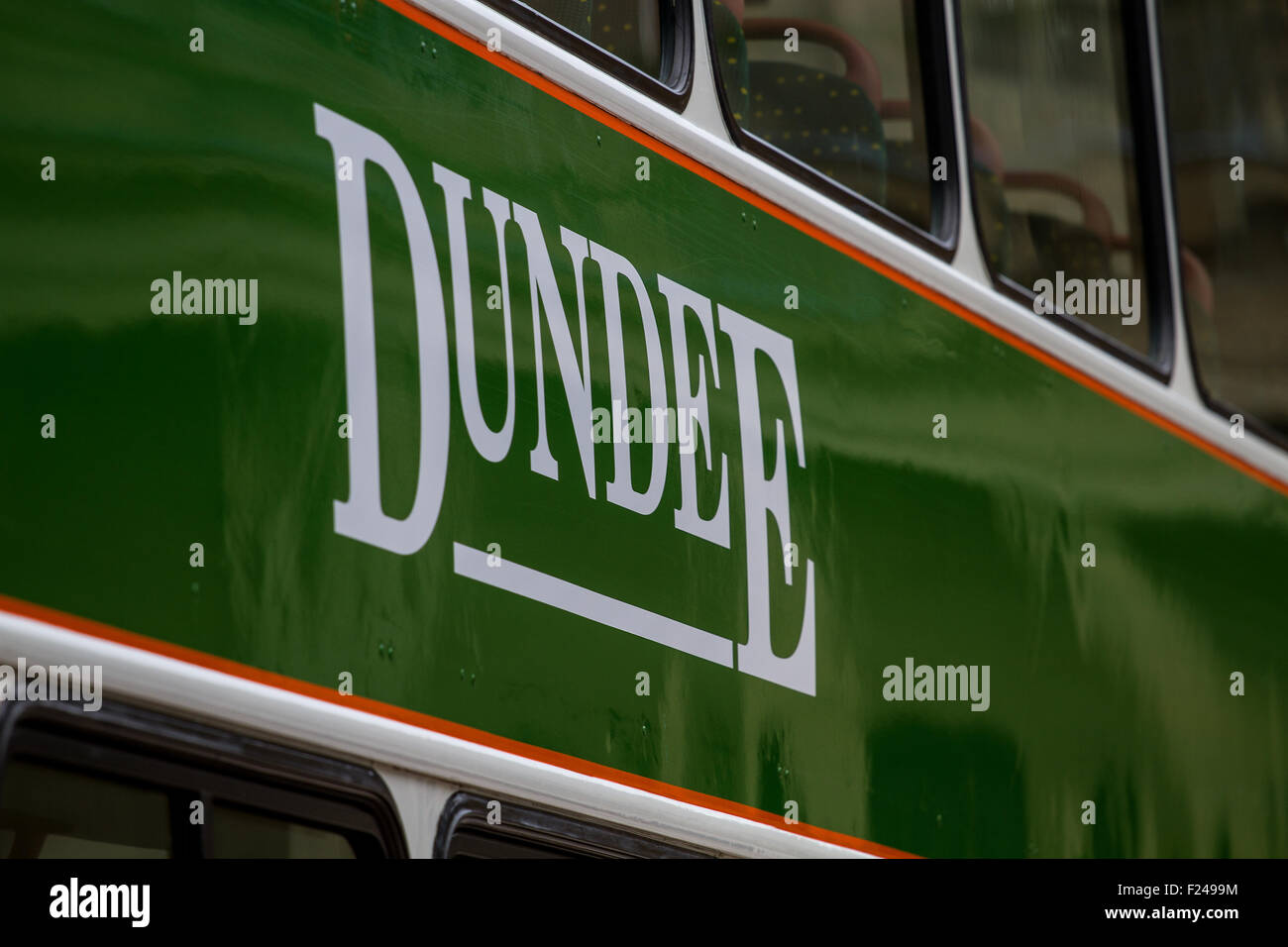 Dundee, Tayside, Scotland, UK, 11th September 2015. Xplore Dundee new city bus service will be in operation on 13th September 2015. Xplore Dundee is part of the National Express Group which will be a new Dundee public transport service with a new fleet of buses for the city. Credit:  Dundee Photographics / Alamy Live News. Stock Photo