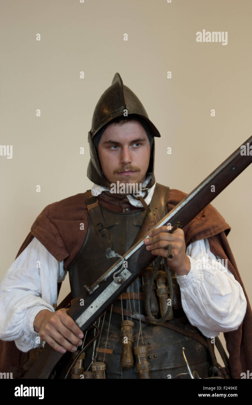 Costumed interpreter at Colonial Williamsburg living history museum