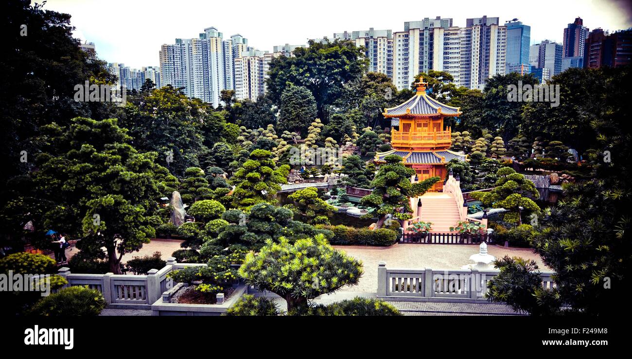 Chi Lin Nunnery in Hong Kong. Stock Photo