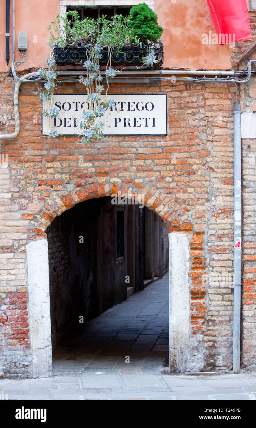 Typical porch in the city of Venice Stock Photo