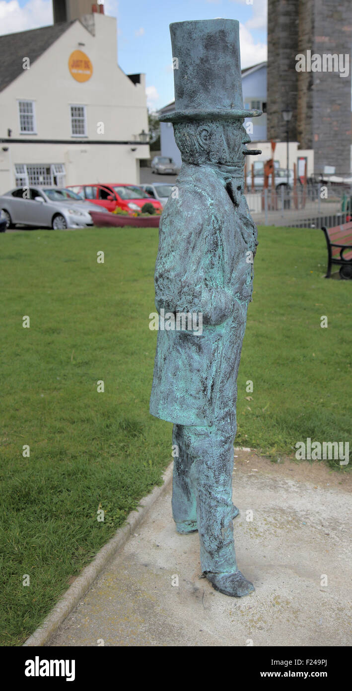 statue of Isambard kingdom brunel at saltash cornwall Stock Photo