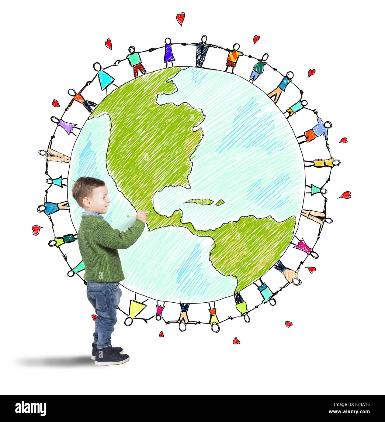 Solidarity world of a child Stock Photo