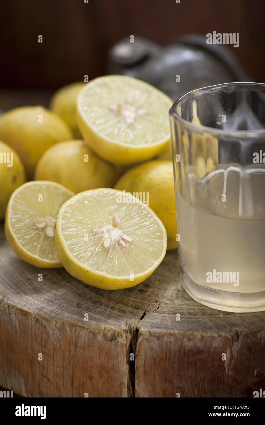 Indian lemon water, nimbu pani Stock Photo