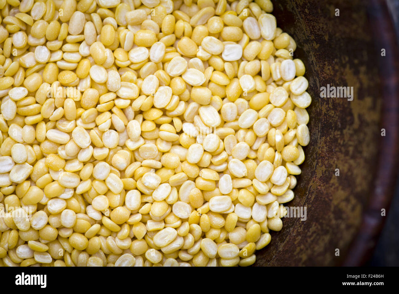 Yellow lentils Stock Photo