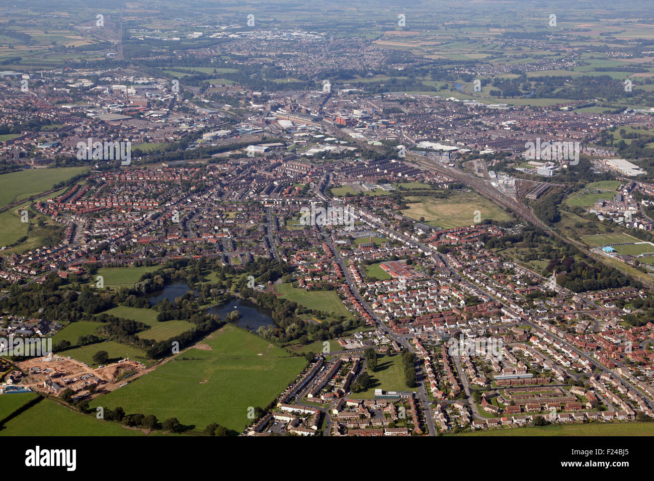 aerial view of the City of Carlisle, Cumbria, UK Stock Photo