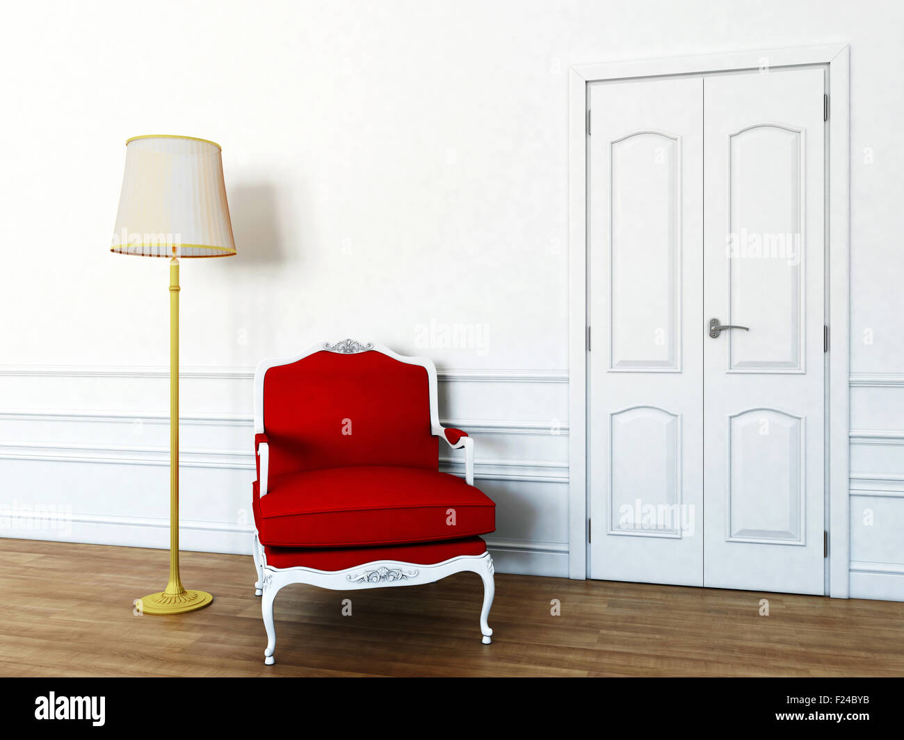 Red classic vintage chair in the room Stock Photo Alamy