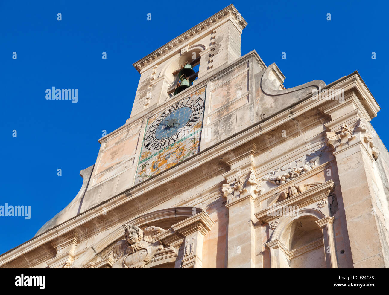 Church of  Santissima Annunziata, exterior fragment. Gaeta, Italy Stock Photo