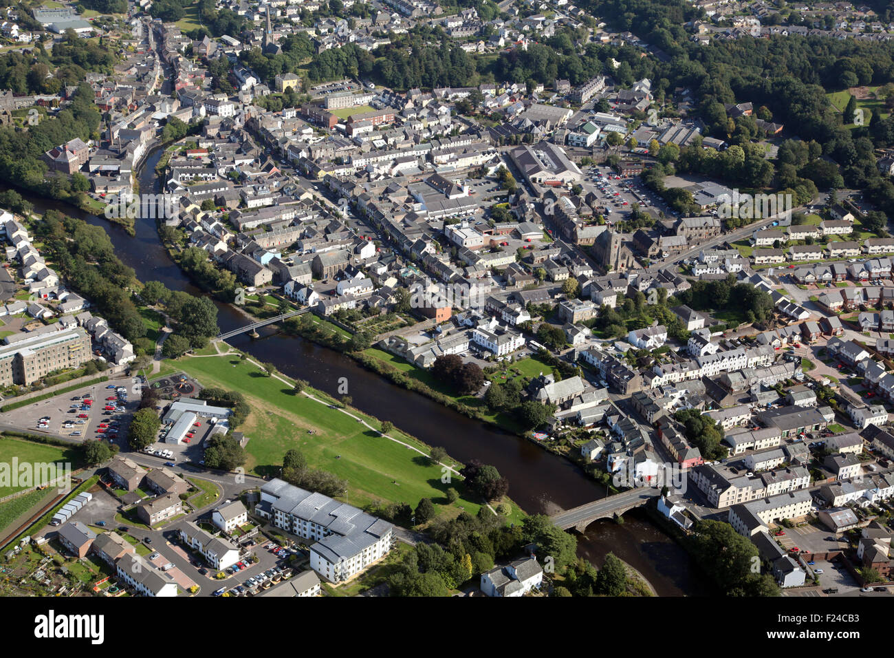 aerial view of Cockermouth town centre, Cumbria, UK Stock Photo Alamy