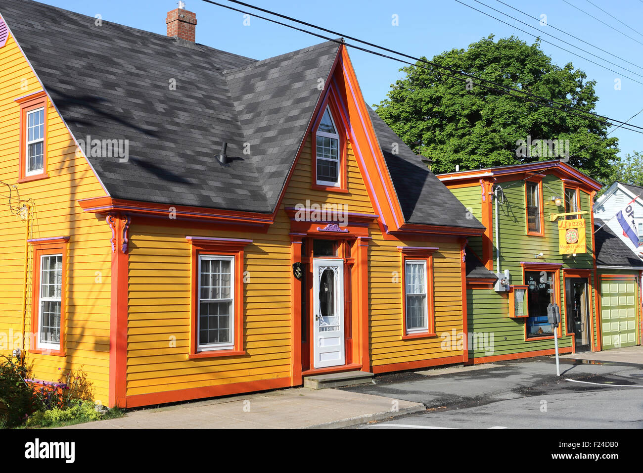One of the colourful houses in Lunenburg in Nova Scotia, Canada. The